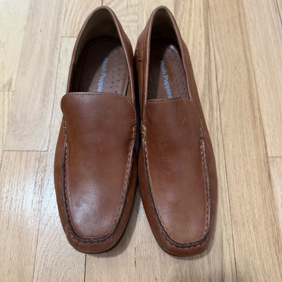 Hush Puppies Men’s Brown Leather Slip-On Loafers Size 8.5 - Picture 1 of 8